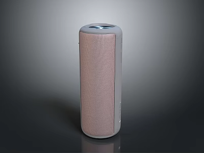 Modern Portable Bluetooth Speaker With Textured Surface And Cylindrical Wireless Design 3d model