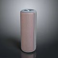 Modern Portable Bluetooth Speaker With Textured Surface And Cylindrical Wireless Design