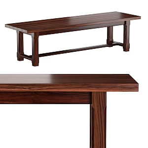 Solid Wood Dining Table Solid Wood Long Table Outdoor Dining Table Courtyard Dining Table Courtyard Long Table Wooden Table 3d model