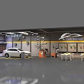 Car Model Training Specialty Store Equipped With Tools Workbenches And Training Area 3d model