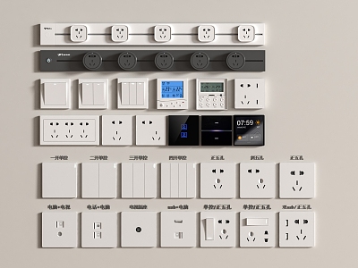 Switch socket panel 3d model