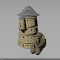 Tower Shaped Stone Decorative Furniture With Multi Layer Structure And Stacked Design