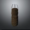 Durable Brown Leather Hanging Punching Bag With Metal Chains For Boxing Training