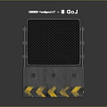 Construction Site Safety Barriers With Metal Mesh Fences And Yellow Warning Stripes