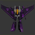 Detailed Purple Transformer Robot Action Figure With Mechanical Wings And Weapon