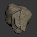 Natural Stone Decorative Ornament With Blue Luminous Veins And Textured Surface