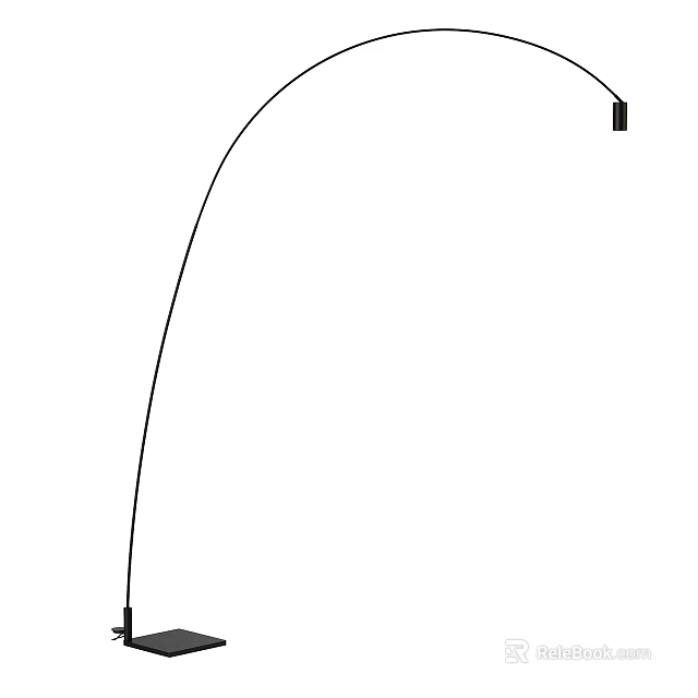 Modern Minimalist Floor Lamp With Curved Arm Design For Living Room Ambient Lighting 3d model 