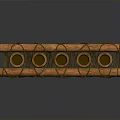 Wooden Fence Structure With Vertical Poles And Rope Wrapped Cross Bars