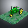 John Deere Green Tractor With Yellow Wheels On Green Grass Surface