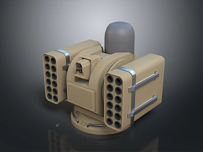 Industrial Mechanical Component With Symmetric Hole Modules Dome Top And Metal Strips 3d model
