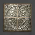 Ornate Metal Wall Decor With Intricate Radiant Pattern And Four Panel Design 3d model