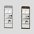 Display Racks Silver And Brown With Multiple Shelves For Magazines Modern Stylish Design Featuring LOGO