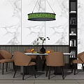 Modern Dining Table and Chair Combination 3d model