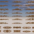 Ornate Gold Decorative Carvings With Various Classic Patterns For Design Elements 3d model