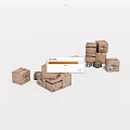 Cardboard Boxes Stacked In Various Sizes For Storage And Packaging 3d model
