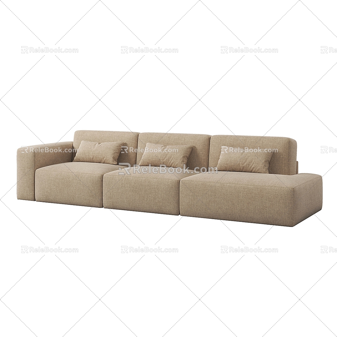 Three-seat sofa 3d model