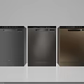 Modern Sleek Kitchen Appliances Three Dishwashers In Silver Gray And Gold Design