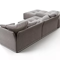 Modern Gray Sectional Sofa with Plush Cushions and Matching Ottoman 3d model