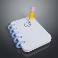 Cute Spiral Notebook With Lined Paper And Yellow Pencil Drawing Smiley Face