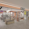 Modern Accessories Specialty Store Interior With Curved Design Glass Windows Lighting And Display Counters
