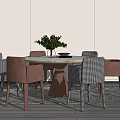 Modern Dining Table and Chair Combination 3d model