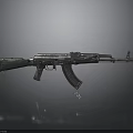 Metallic Rifle Weapon Design With Shiny Barrel Magazine And Structural Details