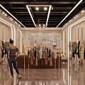 Light Luxury Clothing Store 3d model