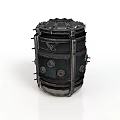 Cylindrical Industrial Equipment With Metallic Structure Multiple Bolts And Mechanical Panels