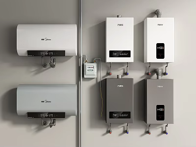 Water Heater Gas Water Heater Electric Water Heater Gas Meter 3d model