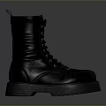 High Top Black Leather Lace Up Boots Durable Comfortable Everyday Wear