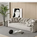 Modern Baxter Multiplayer Sofa 3d model