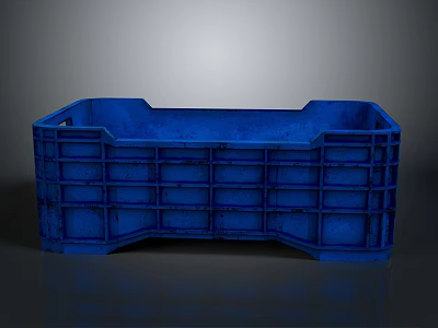 Blue Plastic Industrial Storage Crate For Equipment Organization And Transport 3d model