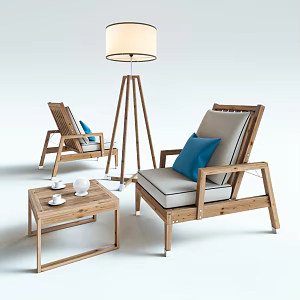 Outdoor tables and chairs 3d model