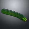 Fresh Green Zucchini Vegetable with Smooth Skin Texture on Gray Background 3d model