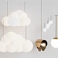 Modern Pendant Lights With Cloud Shaped And Spherical Designs In White And Gold