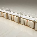 Modern Jewelry Store Interior With Glass Display Cases Wooden Structure And White Countertops