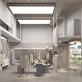Elegant Modern Clothing Store Exterior With Glass Windows Mannequins And Lighting