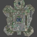 Mechanical Crab With Camouflage Design Blue Lights And Multiple Legs