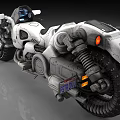 Futuristic Mechanical Motorcycle With Intricate Design Glowing Red Taillights Digital Dashboard And Large Tires