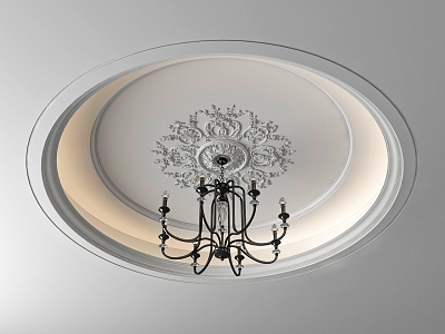 European-style French ceiling chandelier gypsum lamp panel model