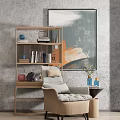 Modern single sofa leisure chair combination 3d model