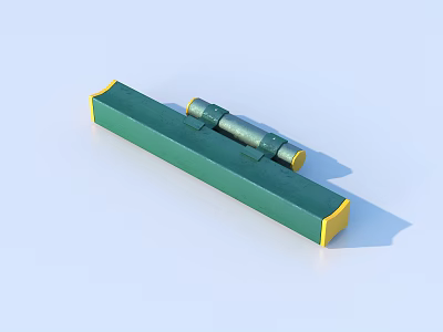 Green Yellow Long Bar Hardware Tool with Metal Cylinder for Workshop Heavy Duty Use 3d model
