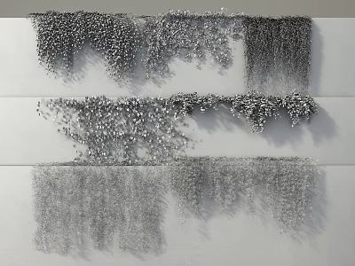 Silver Textured Hanging Vines With Decorative Design For Wall Display In Different Styles 3d model