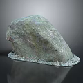 Natural Rough Textured Green Stone Decorative Piece With Surface Texture And Stable Base