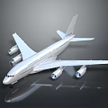 White Passenger Airplane With Four Engines And Reflective Exterior Surface 3d model