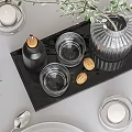 Elegant Tableware Set With Glass Vase Bottle Candle Holders And Goblets