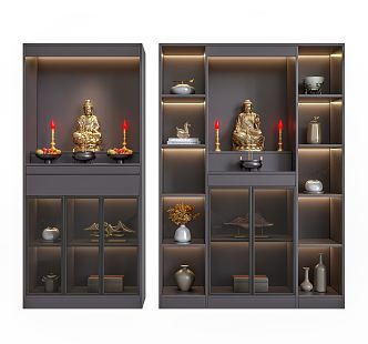 new chinese-style buddha cabinet buddha shrine 3d model