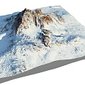 Garden Landscape Featuring Snowy Mountain Peaks And Snow Covered Natural Scenery