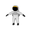 Game Movie Character Astronaut 3D Model in White Spacesuit with Helmet and Backpack Standing Pose