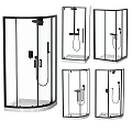 Modern Glass Shower Sauna Enclosures With Black Frame Different Designs And Fixtures
